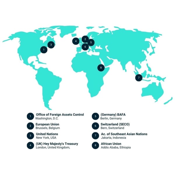 Pythagoras' Sanctions World Map